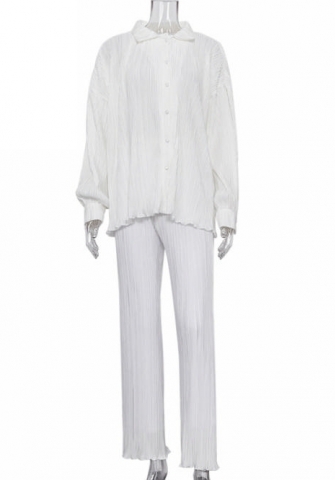 (Real Image)2022 Styles Women Fashion INS Styles Rib Solid Color Two Piece Suit