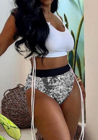 (Only Short Pants)2022 Styles Women Fashion INS Styles Sequin Short Pants