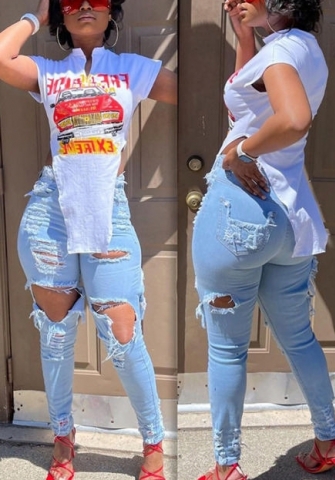 2022 Styles Women Fashion INS Styles Print Tee