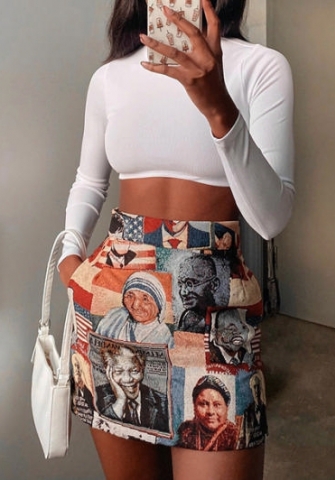 (Real Image)2022 Styles Women Fashion INS Styles Print Skirts