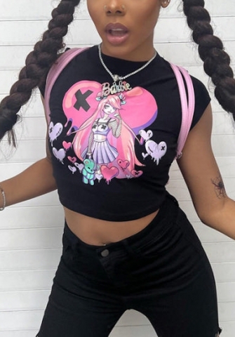 (Only Tops)(Real Image)2022 Styles Women Fashion INS Styles Print Short Sleeve Tee