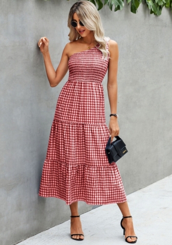 (Real Image)2022 Styles Women Fashion INS Styles Plaid Bohemian Maxi Dress