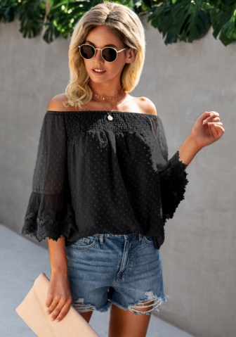 (Real Image)2022 Styles Women Fashion INS Styles Offf Shoulder Lace Shirts