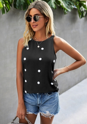 (Real Image)2022 Styles Women Fashion INS Styles Black Dot Blouses Tops
