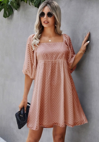 (Real Image)2022 Styles Women Fashion INS Styles Puff Midi Sleeve Bohemian Dress