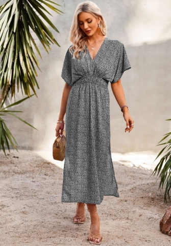 (Real Image)2022 Styles Women Fashion INS Styles Print Bohemian Maxi Dress