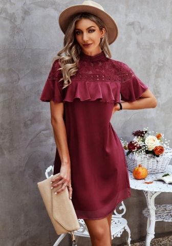 (Real Image)2022 Styles Women Fashion INS Styles Lace Ruffle Mini Dress