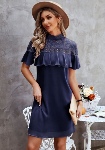 (Real Image)2022 Styles Women Fashion INS Styles Lace Ruffle Mini Dress