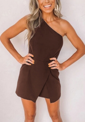 2022 Styles Women Fashion INS Styles Solid Color Single Shoulder Romper