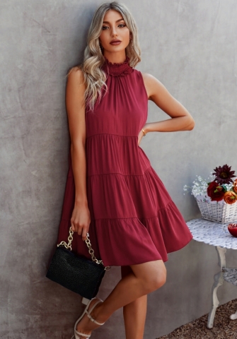 (Real Image)2022 Styles Women Fashion INS Styles Solid Color Bohemian Maxi Dress