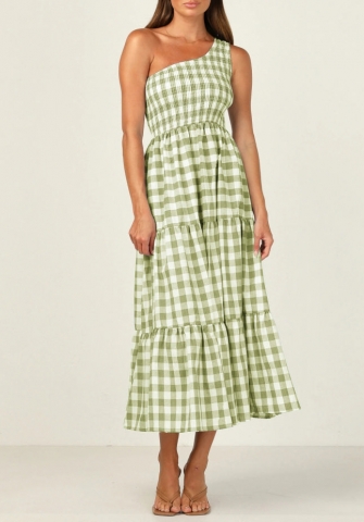 (Real Image)2022 Styles Women Fashion INS Styles Plaid Bohemian Maxi Dress