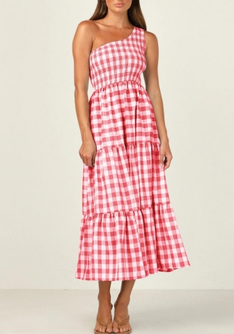 (Real Image)2022 Styles Women Fashion INS Styles Plaid Bohemian Maxi Dress