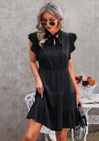 (Real Image)2022 Styles Women Fashion INS Styles Solid Color Bohemian Mini Dress