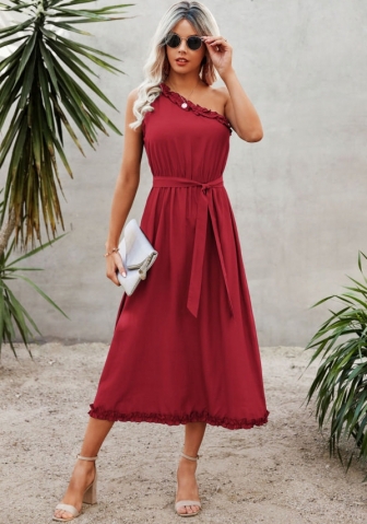 (Real Image)2022 Styles Women Fashion INS Styles Solid Color Bohemian Maxi Dress