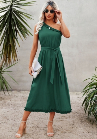 (Real Image)2022 Styles Women Fashion INS Styles Solid Color Bohemian Maxi Dress