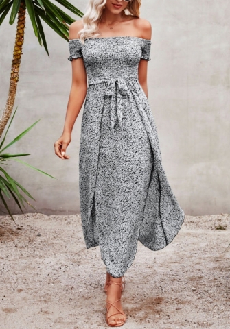 (Real Image)2022 Styles Women Fashion INS Styles Print Bohemian Maxi Dress