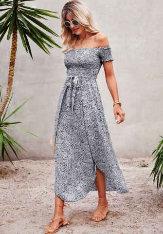 (Real Image)2022 Styles Women Fashion INS Styles Print Bohemian Maxi Dress