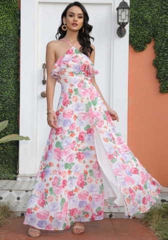 (Real Image)2022 Styles Women Fashion INS Styles Floral Bohemian Maxi Dress