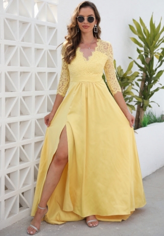 (Real Image)2022 Styles Women Fashion INS Styles Long Sleeve Lace Maxi Dress