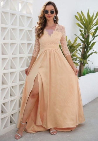 (Real Image)2022 Styles Women Fashion INS Styles Long Sleeve Lace Maxi Dress