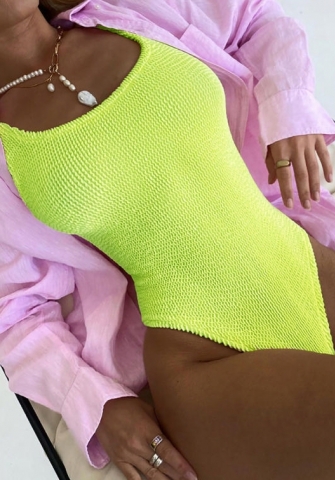 (Real Image)2022 Styles Women Fashion INS Styles Solid Color One Piece Swimwear