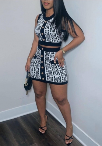 (Real Image)2022 Styles Women Fashion INS Styles Print Two Piece Dress