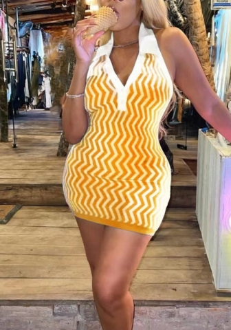 2022 Styles Women Fashion INS Styles Backless Sweater Mini Dress