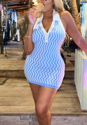 (Real Image)2022 Styles Women Fashion INS Styles Backless Sweater Mini Dress