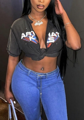 (Real Image)2022 Styles Women Fashion INS Styles Print Tee