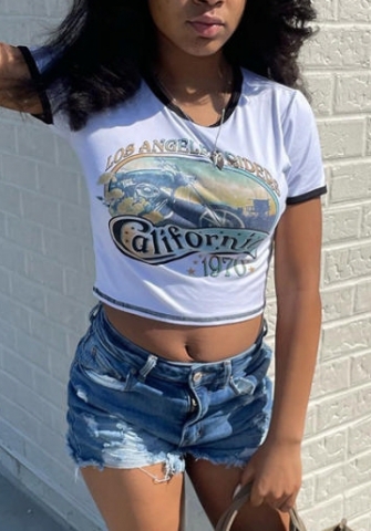 (Real Image)2022 Styles Women Fashion INS Styles Print Tee