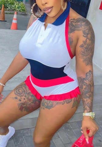 (Real Image)2022 Styles Women Fashion INS Styles Contrast Color Romper