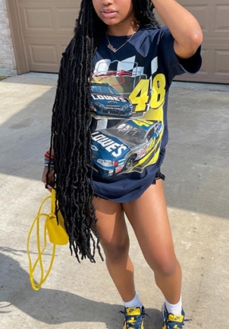 (Real Image)2022 Styles Women Fashion INS Styles Print Short Sleeve Tee