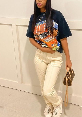 (Only Tops)2022 Styles Women Fashion INS Styles Print Short Sleeve Tee