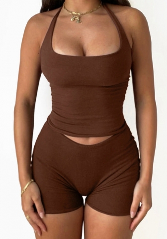 (Real Image)2022 Styles Women Fashion INS Styles Halter Short Two Piece Suit