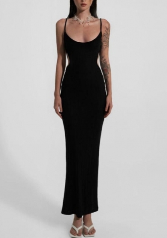 2022 Styles Women Fashion INS Styles Strap Solid Color Maxi Dress