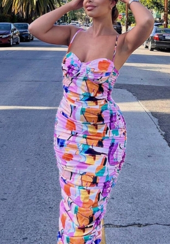 (Real Image)2022 Styles Women Fashion INS Styles Floral Tube Maxi Dress