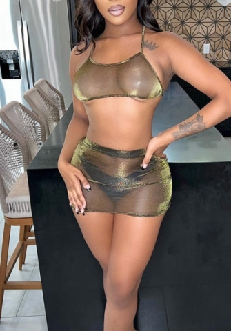 (Real Image)2022 Styles Women Fashion INS Styles Mesh Two Piece Dress