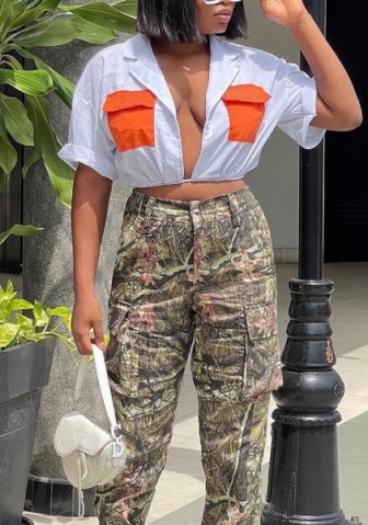 (Only Tops)(Real Image)2022 Styles Women Fashion INS Styles Open Shirts Tops