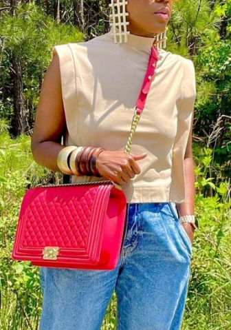 (Real Image)2022 Styles Women Fashion INS Styles Khaki Tops