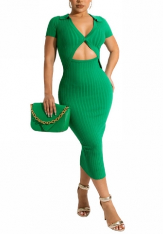 (Real Image)2022 Styles Women Fashion INS Styles Cotton Cut Out Short Sleeve Midi Dress