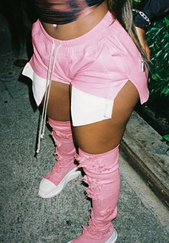 (Only Short Pants)2022 Styles Women Fashion INS Styles PU Short Pants