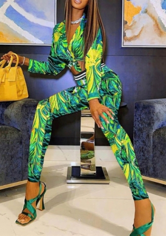 (Real Image)2022 Styles Women Fashion INS Styles Floral Shirts Tops and Long Pants Two Piece Suit