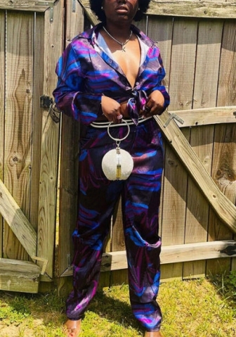 2022 Styles Women Fashion INS Styles Floral Shirts Tops and Long Pants Two Piece Suit