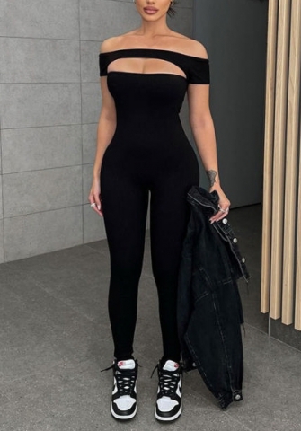 (Real Image)2022 Styles Women Fashion Instagram Styles Black Cut Out Jumpsuit