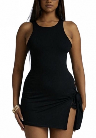 (Black)2022 Styles Women Fashion Instagram Styles Print Strap Summer Mini Dress