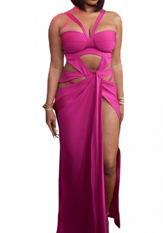 (Real Image)2022 Styles Women Fashion Instagram Styles Rose Bandage Maxi Dress