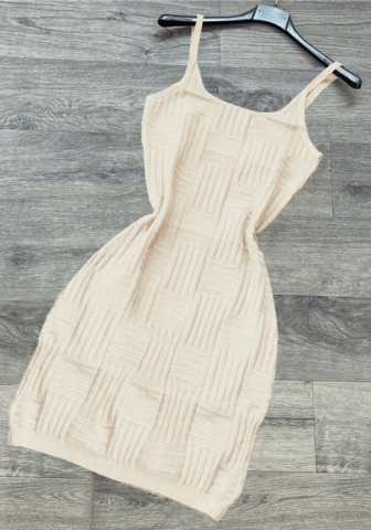 (Real Image)2022 Styles Women Fashion Instagram Styles Solid Color Strap Sweater Mini Dress