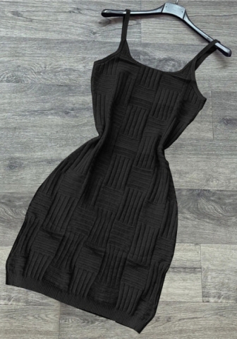 (Real Image)2022 Styles Women Fashion Instagram Styles Solid Color Strap Sweater Mini Dress