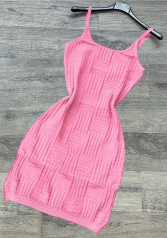 (Real Image)2022 Styles Women Fashion Instagram Styles Solid Color Strap Sweater Mini Dress