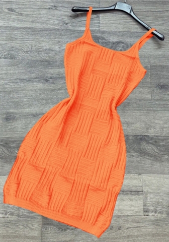 (Real Image)2022 Styles Women Fashion Instagram Styles Solid Color Strap Sweater Mini Dress